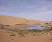 Lake water recharged by atmospheric precipitation in the Badain Jaran Desert