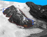 Massive glacier in sub-Antarctic island shrinks by a fifth