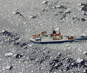 Research Vessel Polarstern at North Pole