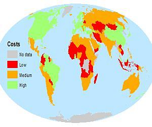 Low-cost countries are not the best conservation investment