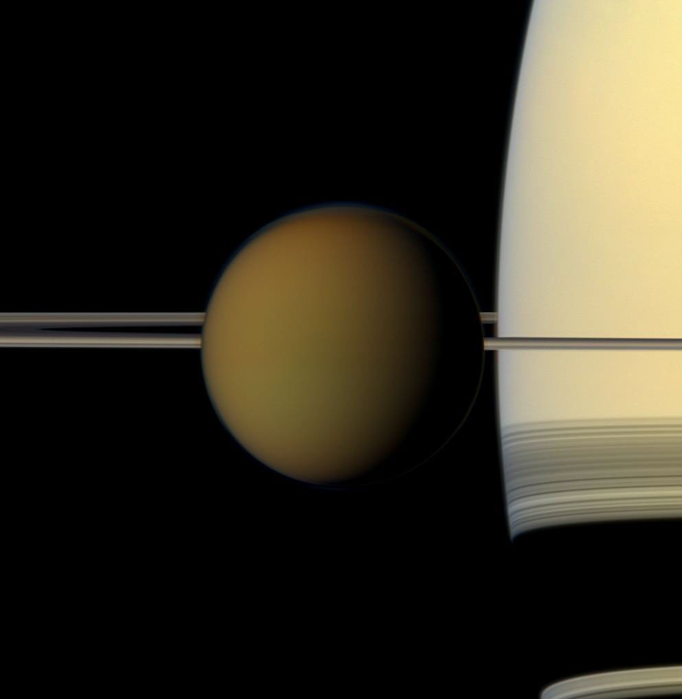 Saturn's moon Titan is the only place beyond Earth where a person could stand outside without a pressure suit — its atmosphere is 50 per cent thicker than ours and blocks even the galactic cosmic rays that would make Mars lethal over time